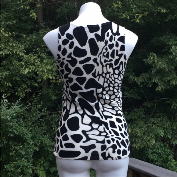 Boston Proper black and white spotted studded tank size S - Picture 4 of 6